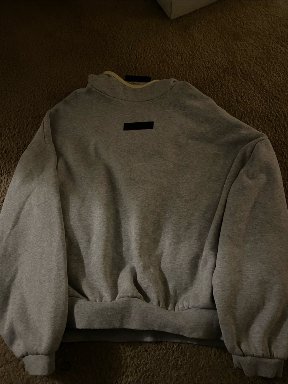 Essentials Gray Crewneck Sweatshirt with Minimal Logo